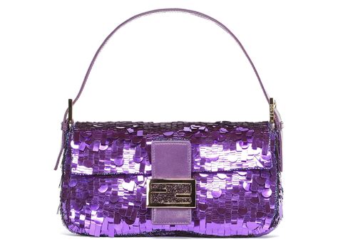 fendi baguette bag purple sequin|Fendi baguette monogram.